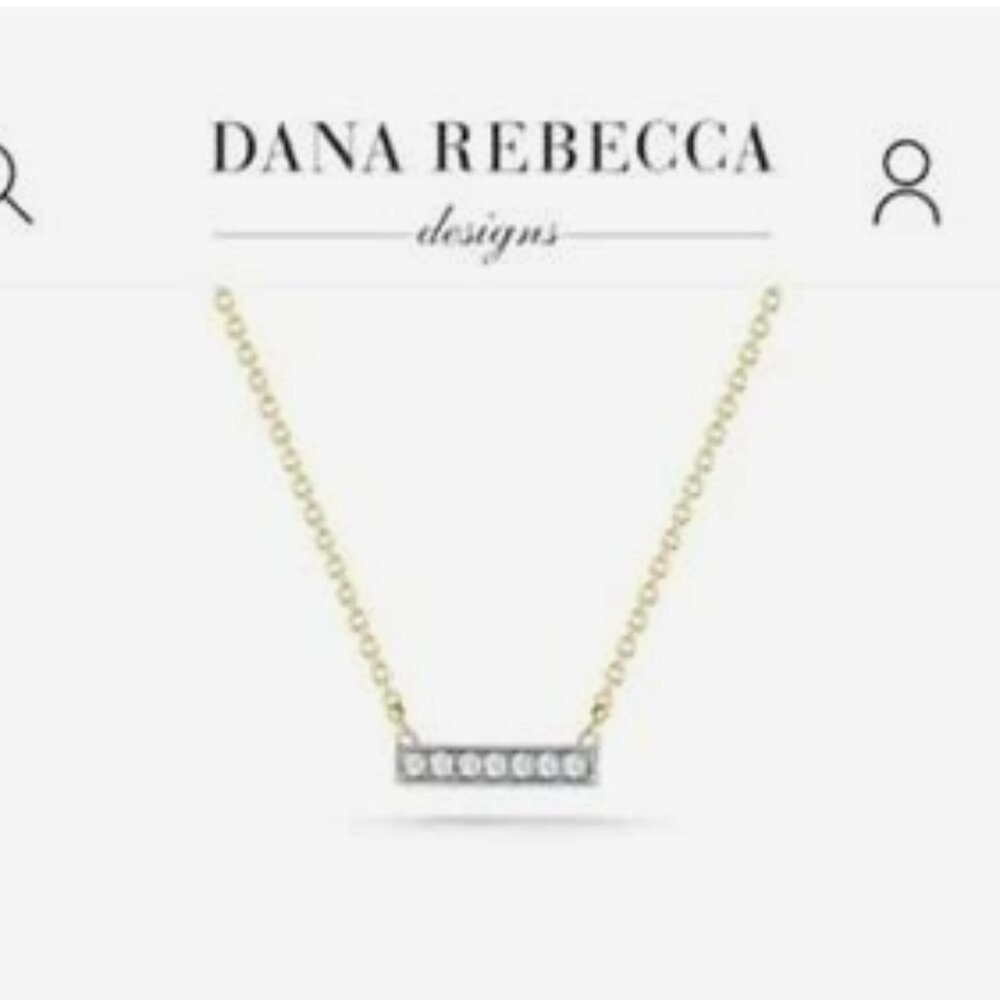 Dana Rebecca Sylvie Rose Diamond Bar Necklace 14k Gold 18"